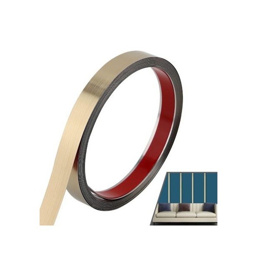 20' x 0.6" Wall Trim Peel and Stick Molding Frame Mirror Finish